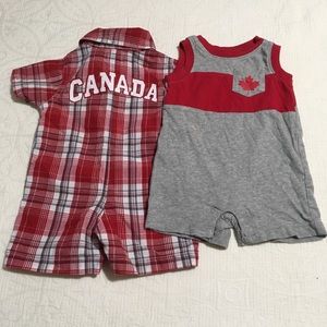 3-6m (4/$20) Canada Short Rompers